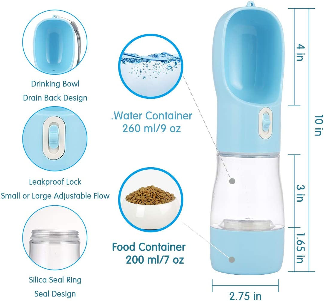 Dog Water Bottles for Walking, Travel Pet Water Bottle with Pouch for Dogs, Portable Dog Water Bottles Dispenser for Hiking Outdoor Activities (Pink with Holder Bag)
