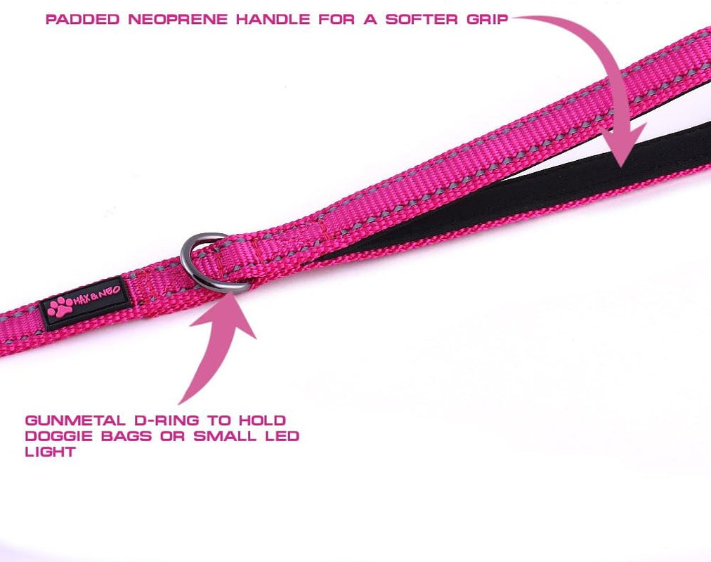 Small Dog Reflective Nylon Leash - Donate a Leash to Dog Rescue for Each Sold (Black, 4X5/8)
