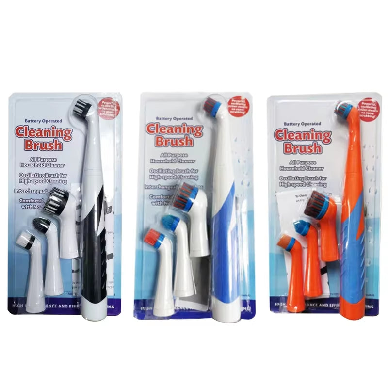 Bathroom Electric Brush Shoe Brush Cleaning Tool Gaps Corner Cleaning Wireless Cleaning Brush with 4Pcs Brush Heads
