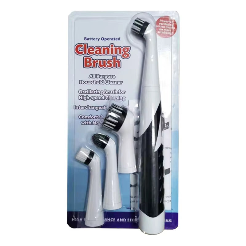 Bathroom Electric Brush Shoe Brush Cleaning Tool Gaps Corner Cleaning Wireless Cleaning Brush with 4Pcs Brush Heads