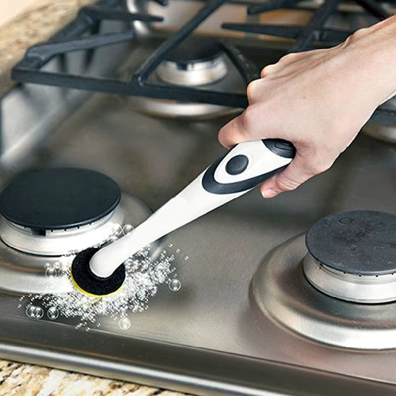Bathroom Electric Brush Shoe Brush Cleaning Tool Gaps Corner Cleaning Wireless Cleaning Brush with 4Pcs Brush Heads